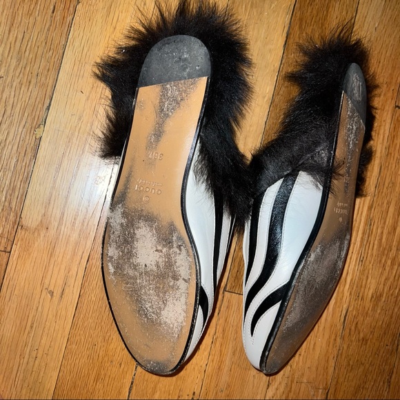 GUCCI ZEBRA FUR PRINCETOWN MULES SLIDE INS - Picture 4 of 9